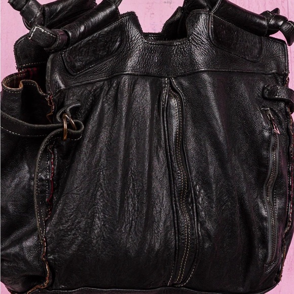 Black Leather Handbag Purse Shoulder Bag made in Italy by Ben Heart - Picture 3 of 7